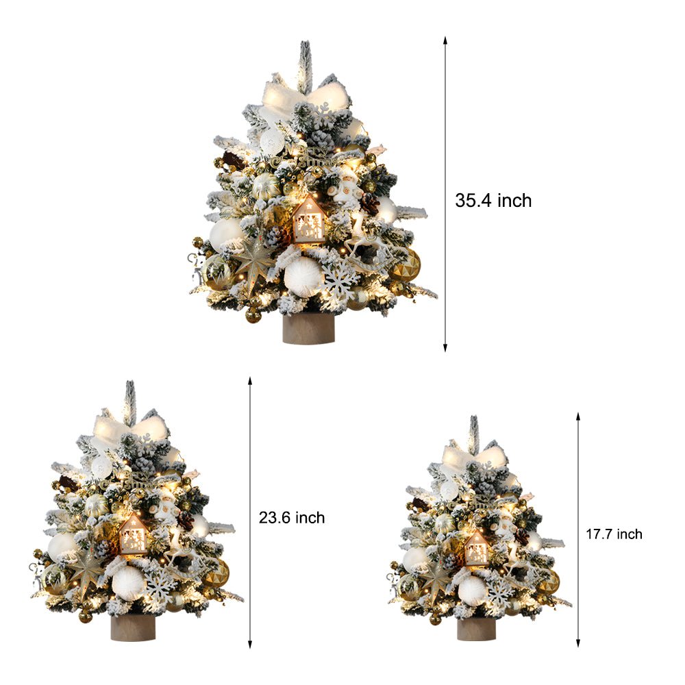 WINTERTHORNE ILLUMINATED SNOWFALL TREE DECOR WITH STRING LIGHTS