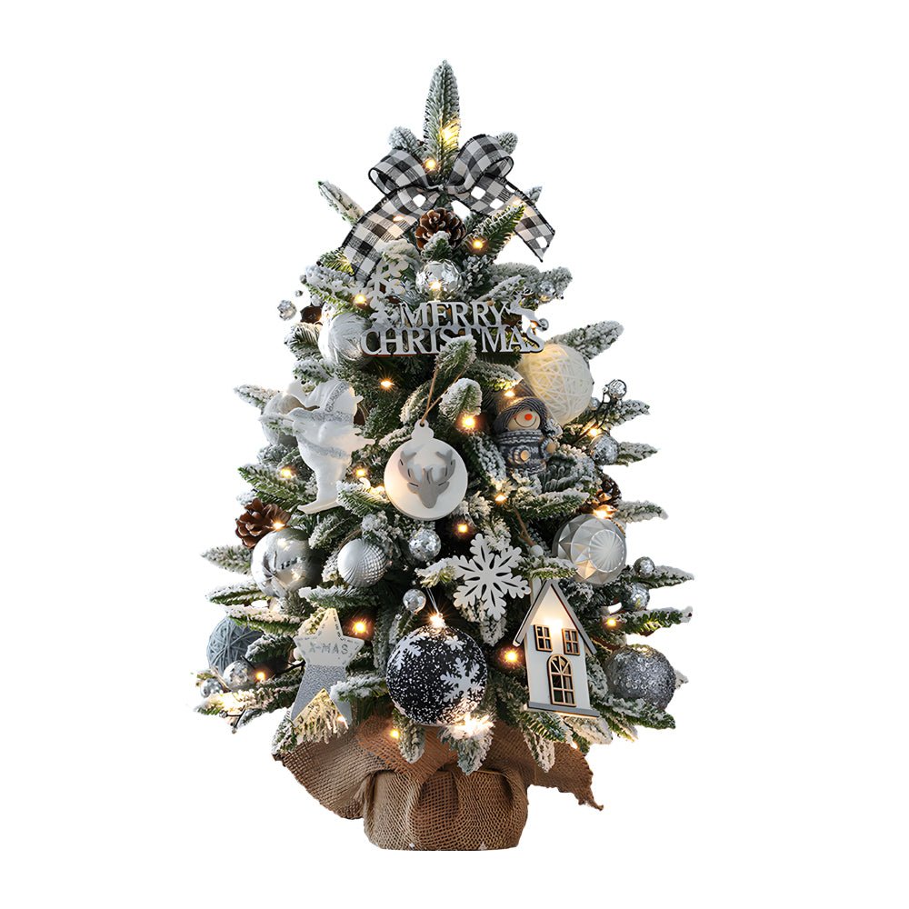 WINTERTHORNE ILLUMINATED SNOWFALL TREE DECOR WITH STRING LIGHTS