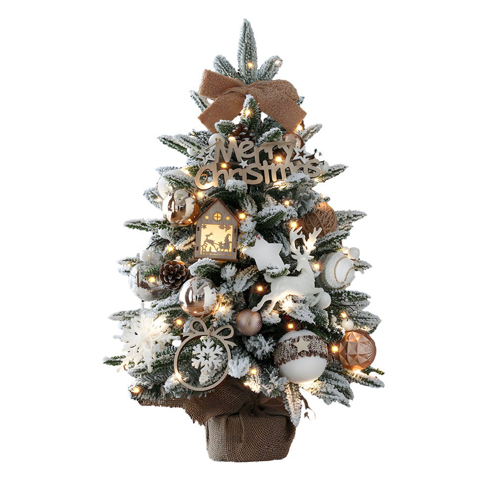 WINTERTHORNE ILLUMINATED SNOWFALL TREE DECOR WITH STRING LIGHTS