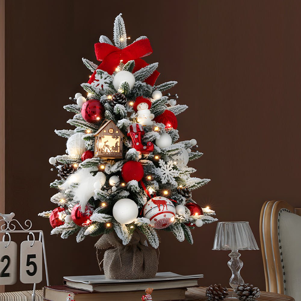 WINTERTHORNE ILLUMINATED SNOWFALL TREE DECOR WITH STRING LIGHTS