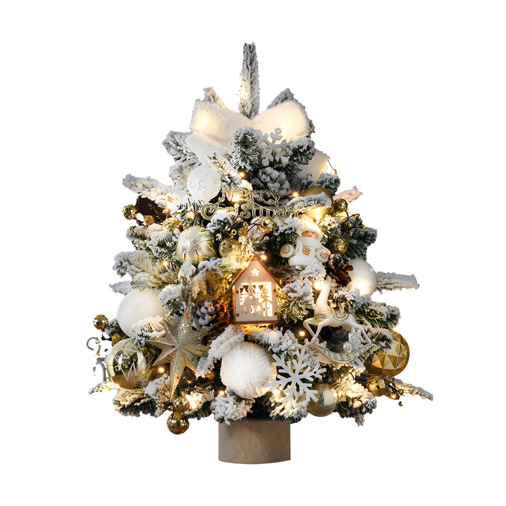 WINTERTHORNE ILLUMINATED SNOWFALL TREE DECOR WITH STRING LIGHTS