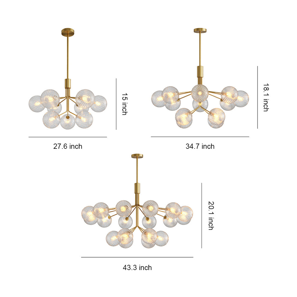 CHARLESTON COPPER ORB CEILING LUMINAIRE