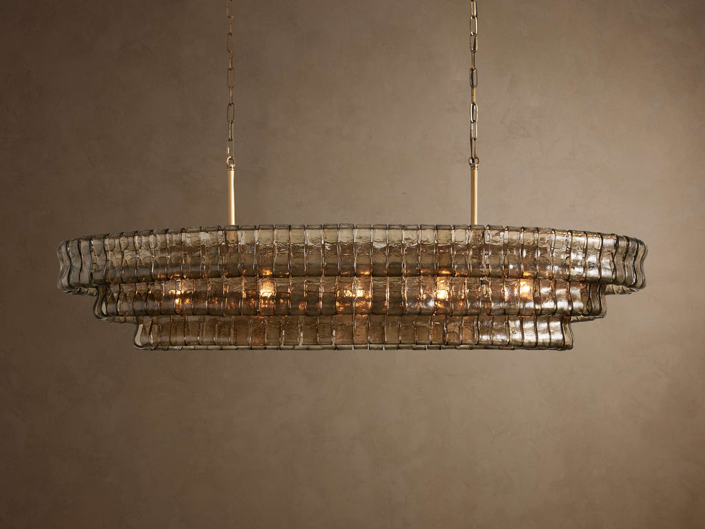 VITTORIO SMOKED GLASS OVATE CEILING LANTERN