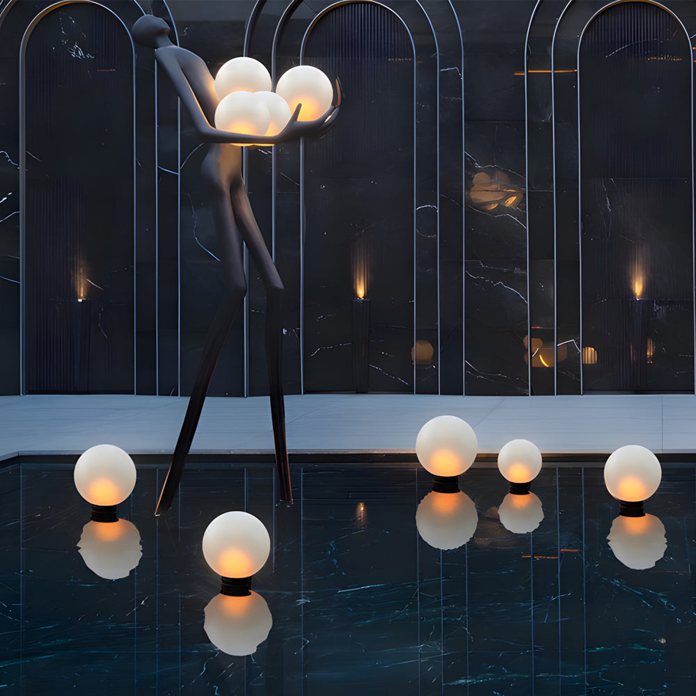 WINDSOR MOONLIT CIRCLE OUTDOOR LANTERN, WATER-RESISTANT MODERN DESIGN