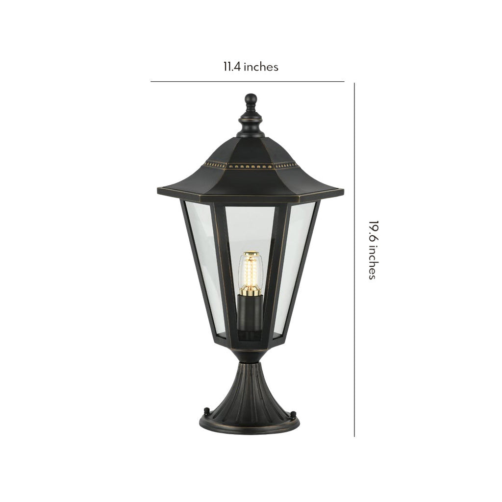 WINDSOR COURTYARD PILLAR LANTERN - European-Inspired Weatherproof Outdoor Illumination