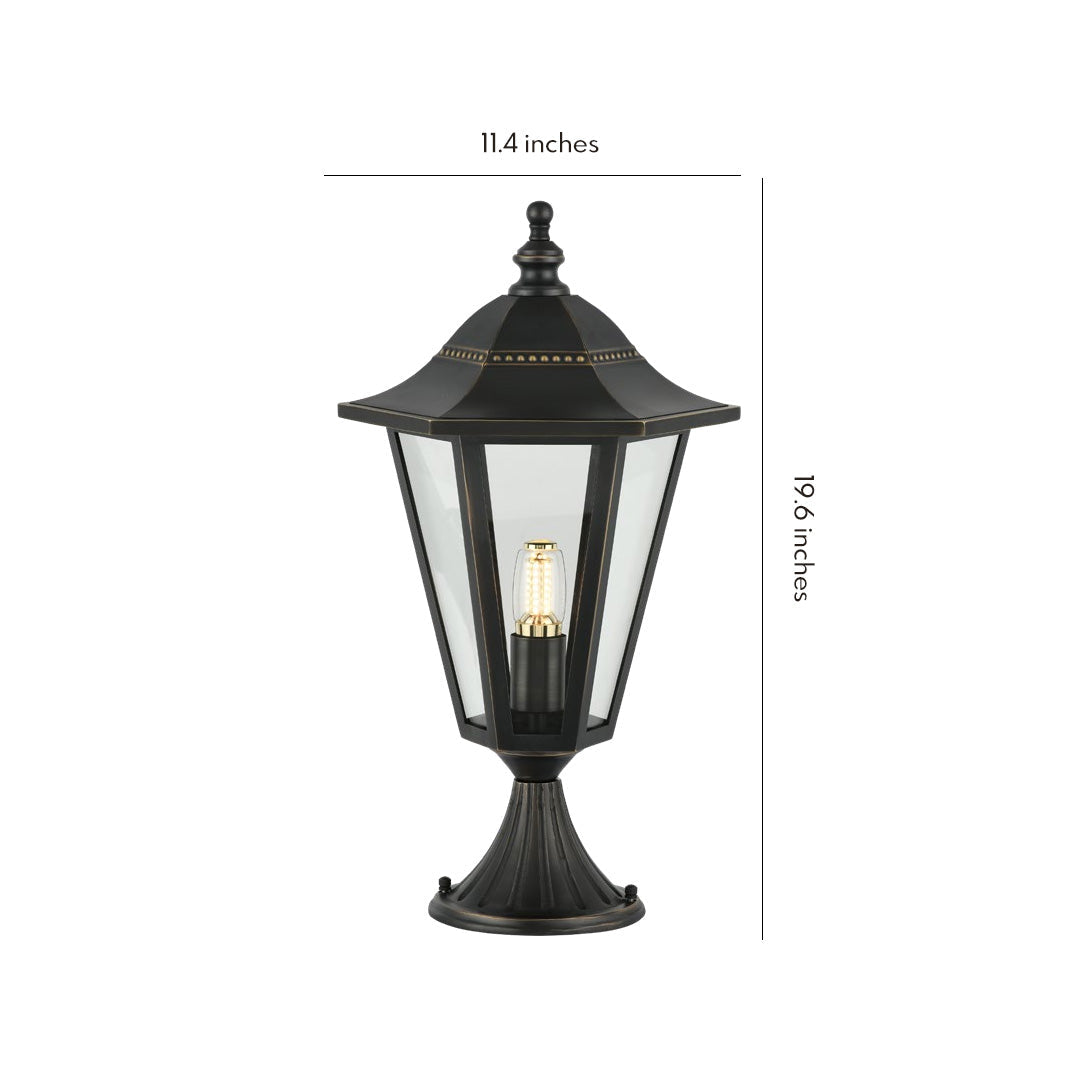 WINDSOR COURTYARD PILLAR LANTERN - European-Inspired Weatherproof Outdoor Illumination