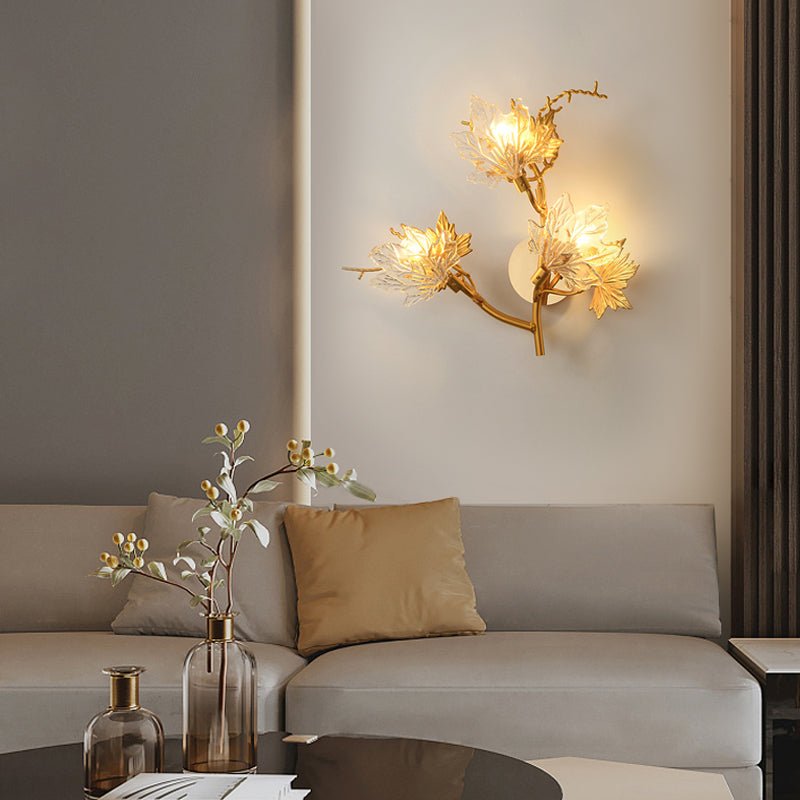 WINDSOR MAPLE LEAF TRIO DIMMER WALL SCONCE