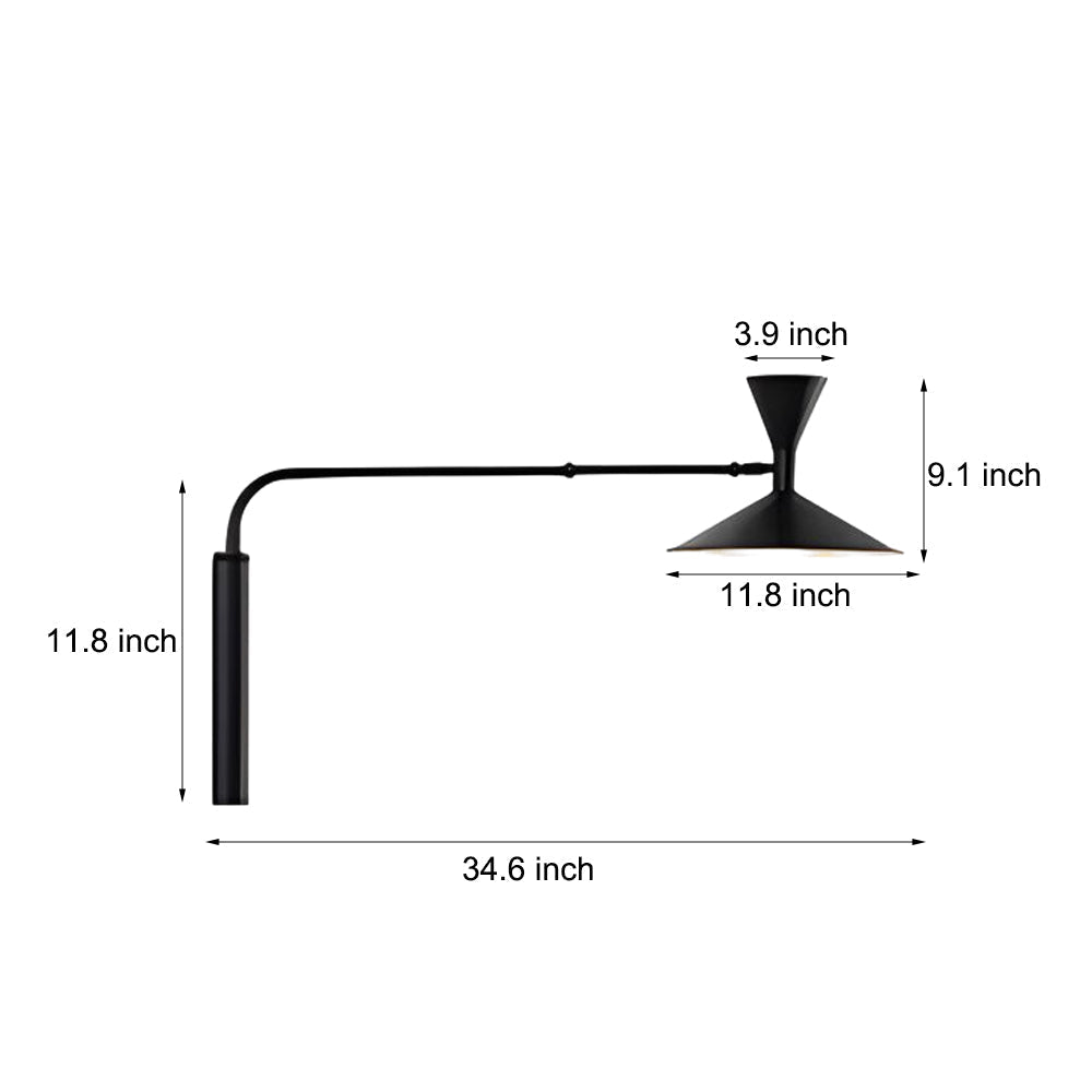 WINTHROP METAL SWING ARM TRUMPET WALL SCONCE