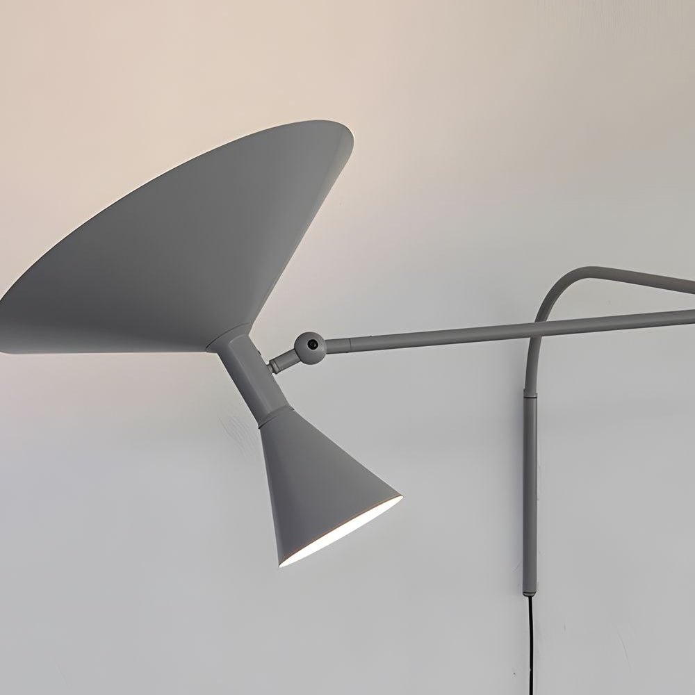 WINTHROP METAL SWING ARM TRUMPET WALL SCONCE