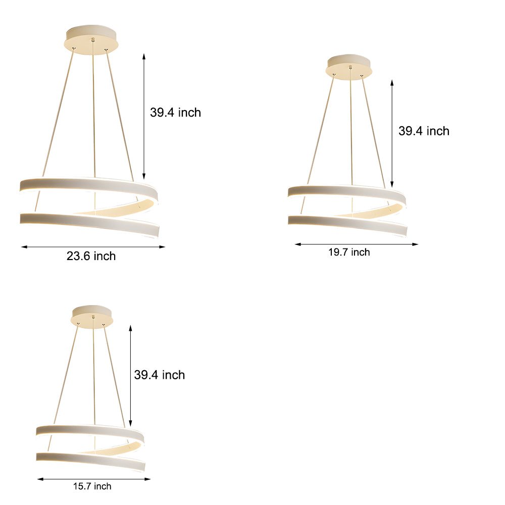 WINDSOR WHIRL MATTE WHITE LED PENDANT LIGHT