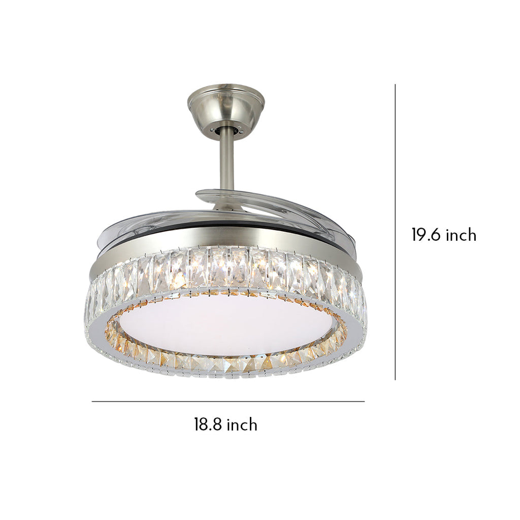 WINDSOR CRYSTAL-ENCASED CEILING FAN WITH REMOTE LIGHTING CONTROL