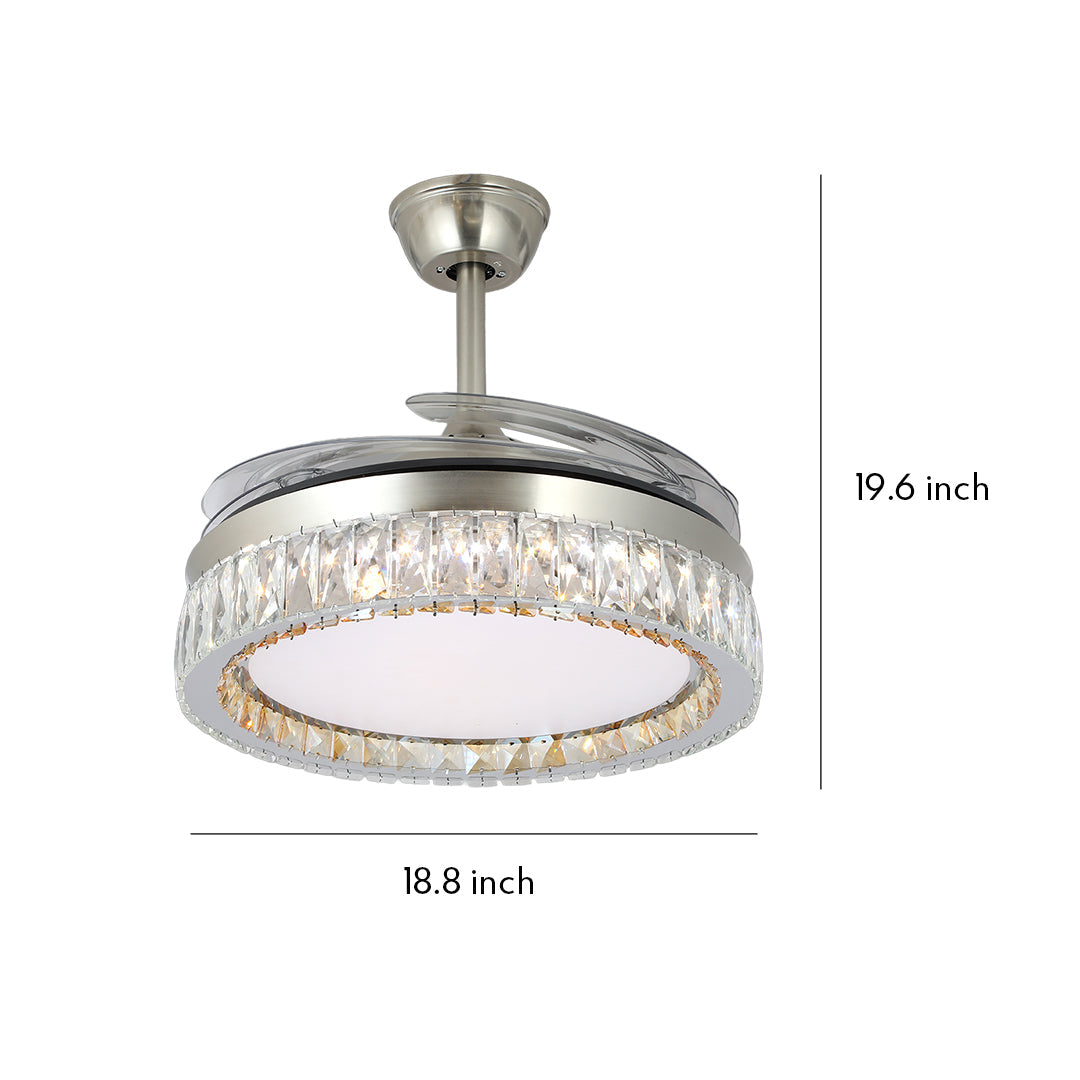WINDSOR CRYSTAL-ENCASED CEILING FAN WITH REMOTE LIGHTING CONTROL