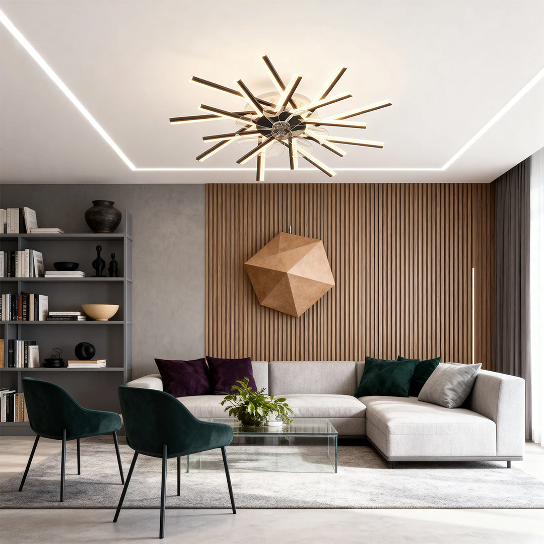 WINTHROP IRON SUSPENDED LIGHTING FAN