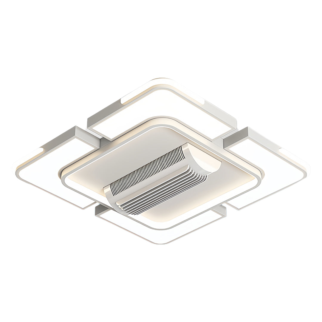 1. **WINSLOW AURORA AIRFLOW LAMP**  
   A modern bladeless ceiling fan featuring a full spectrum LED light, designed for optimal airflow and illumination.

2. **CAVENDISH LUMINAIRE CEILING FAN**  
   A sophisticated bladeless fan with integrated LED light