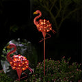 WINDSOR PINK FLAMINGO SOLAR GARDEN STAKE LIGHTING - SET OF TWO