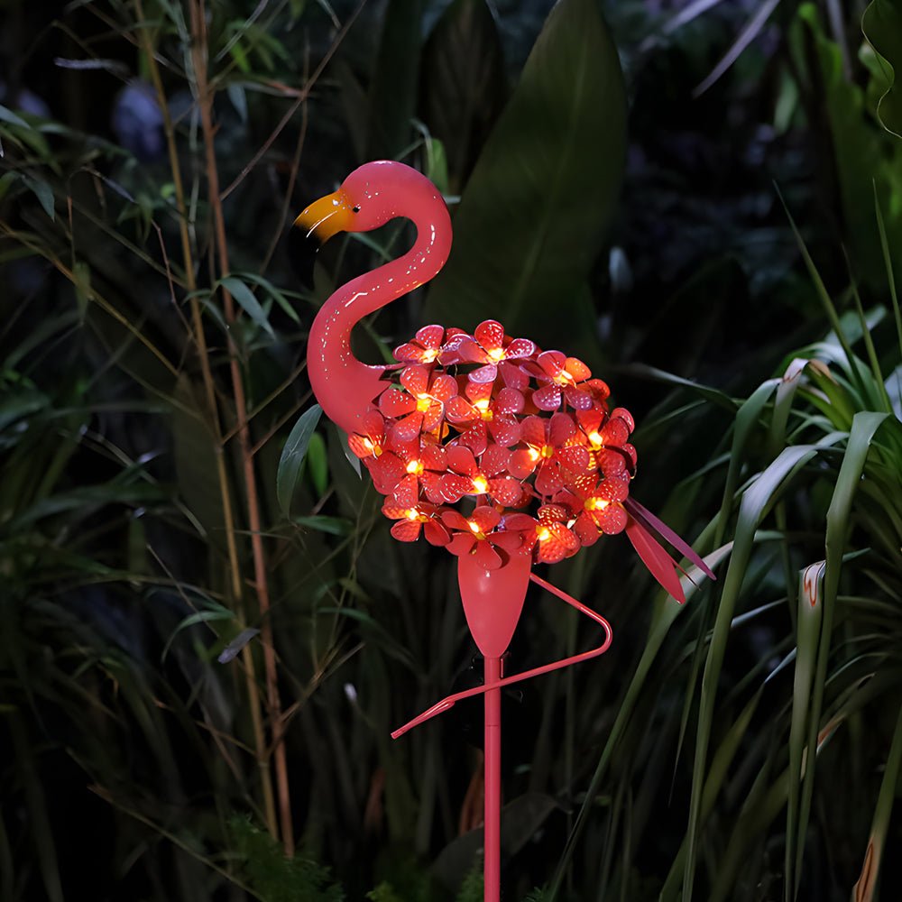 WINDSOR PINK FLAMINGO SOLAR GARDEN STAKE LIGHTING - SET OF TWO