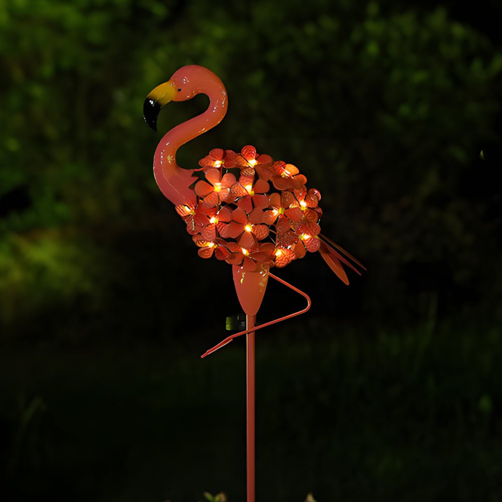 WINDSOR PINK FLAMINGO SOLAR GARDEN STAKE LIGHTING - SET OF TWO
