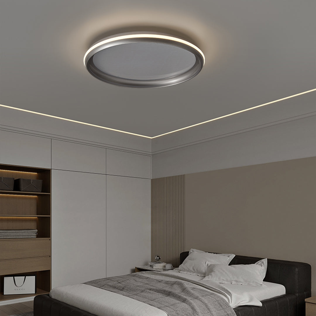 WINDSOR METALLIC FLUSH CEILING LANTERN WITH ACRYLIC GLOW
