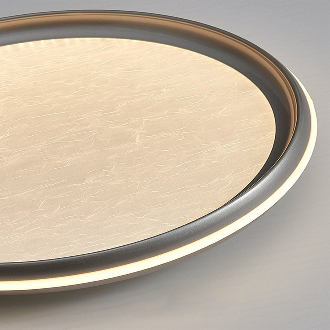 WINDSOR METALLIC FLUSH CEILING LANTERN WITH ACRYLIC GLOW