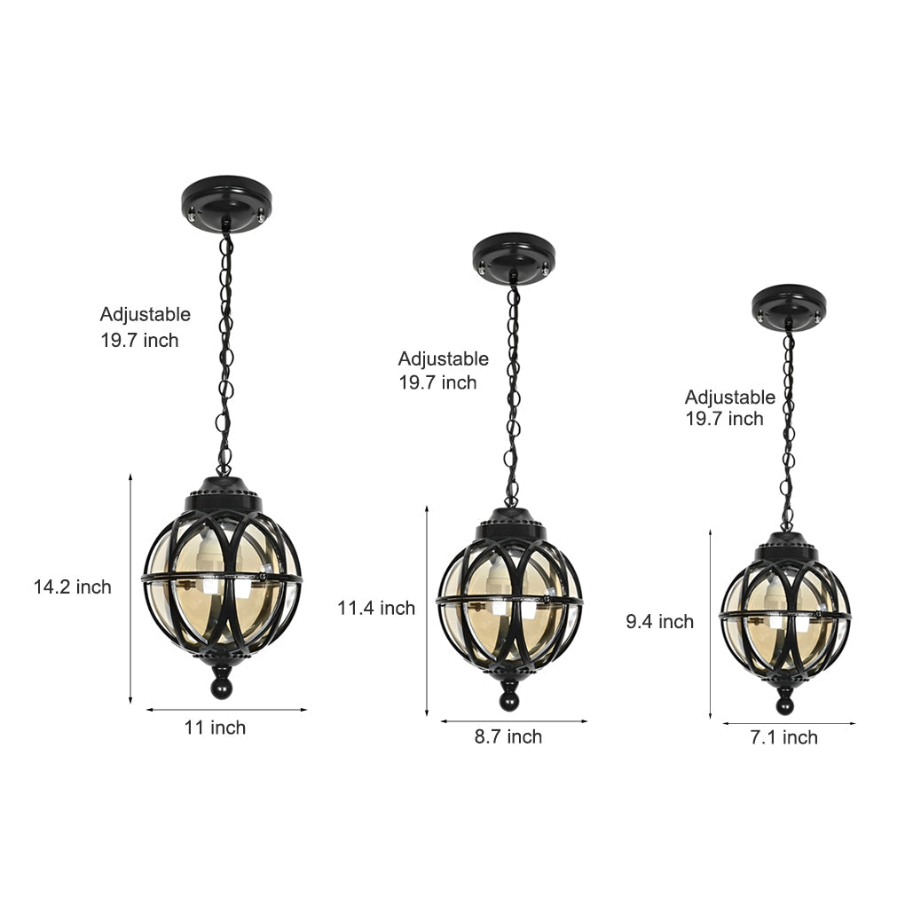 WINTHORPE METAL GLOBE OUTDOOR PENDANT LIGHT