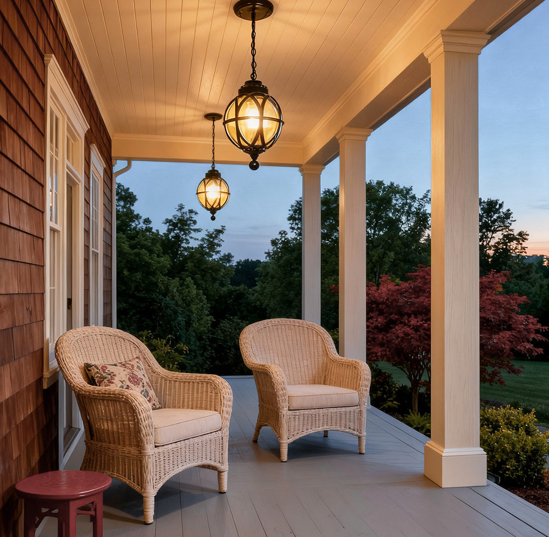 WINTHORPE METAL GLOBE OUTDOOR PENDANT LIGHT