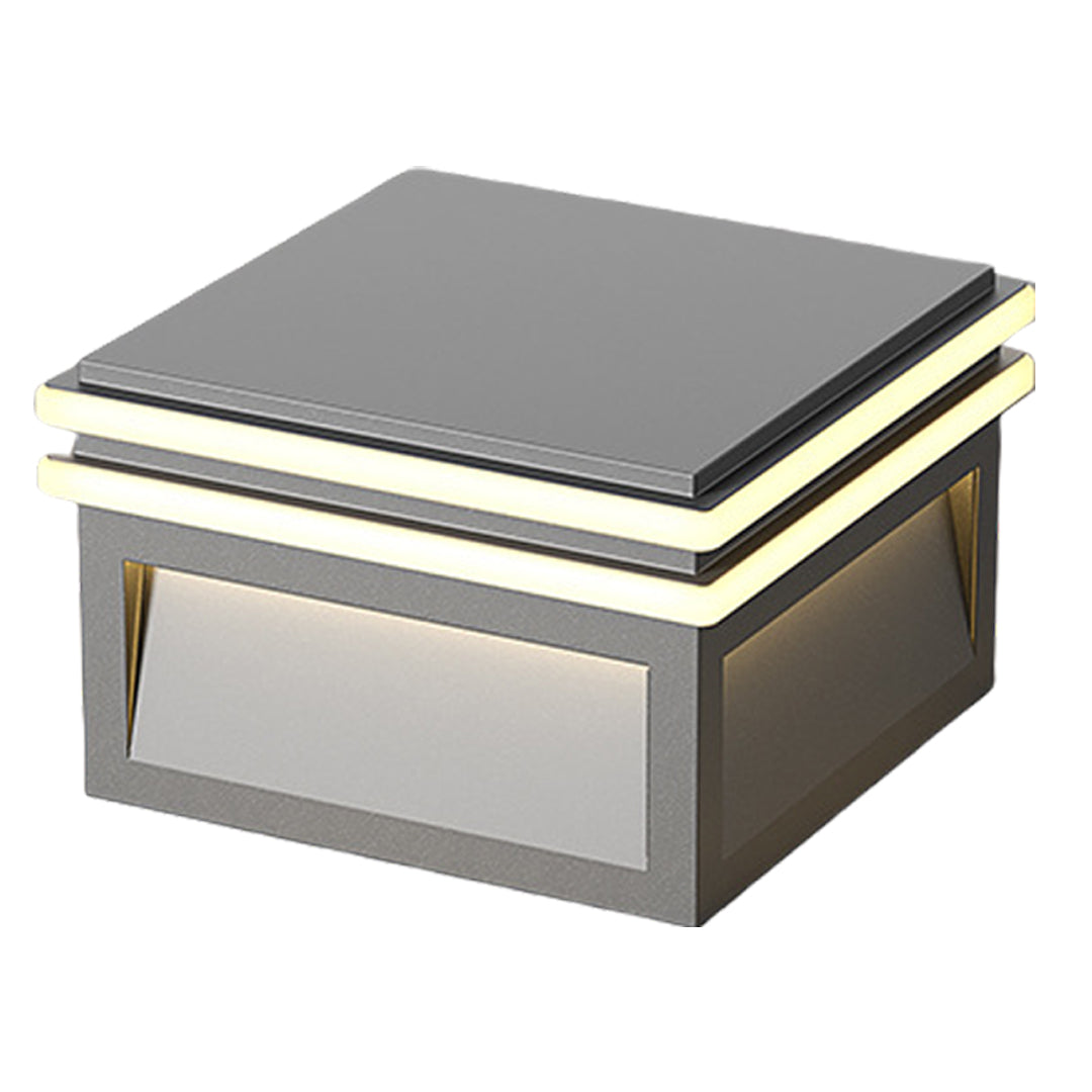 WINDSOR METAL SQUARE PIER LIGHTING, WATER-RESISTANT MINIMALIST DESIGN
