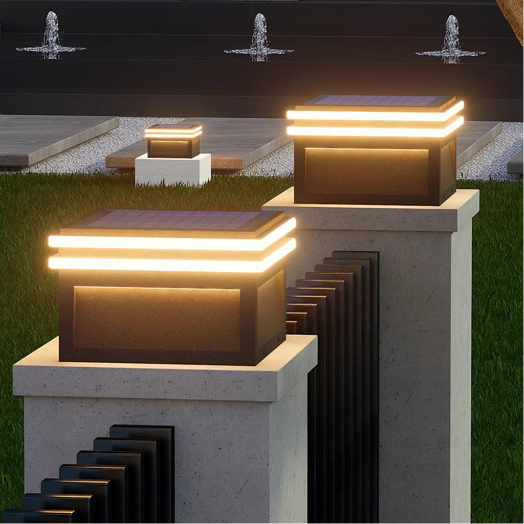 WINDSOR METAL SQUARE PIER LIGHTING, WATER-RESISTANT MINIMALIST DESIGN