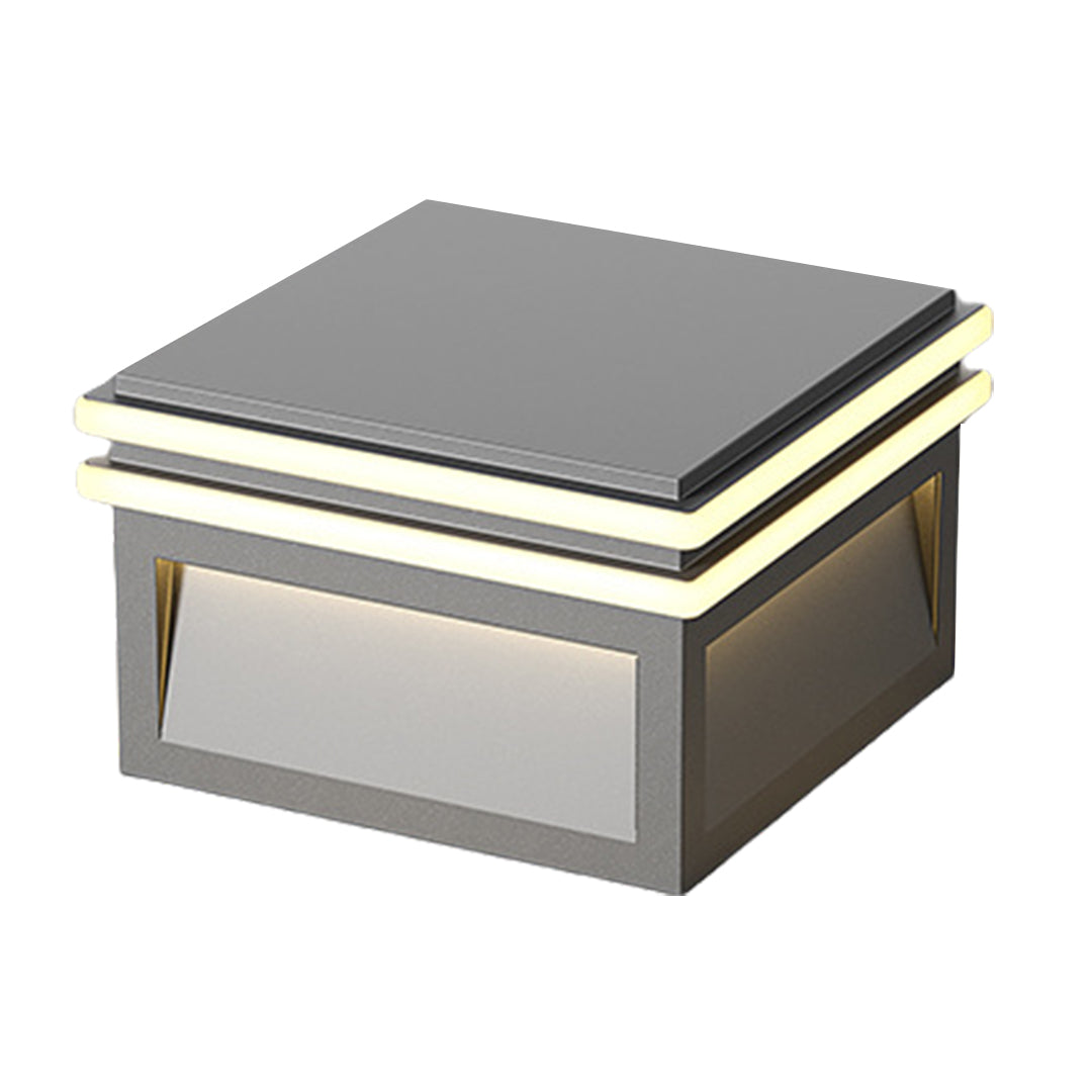 WINDSOR METAL SQUARE PIER LIGHTING, WATER-RESISTANT MINIMALIST DESIGN