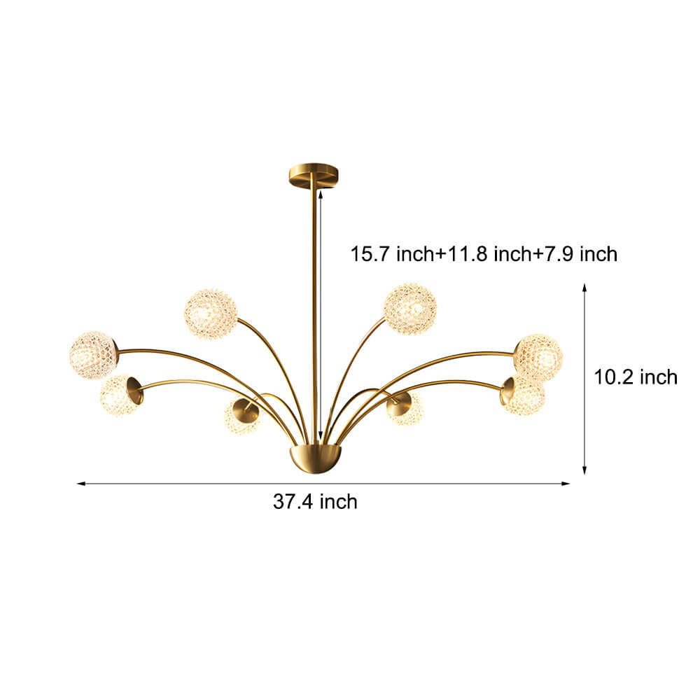 CHARLESTON CRYSTAL ORB EIGHT-LIGHT CHANDELIER