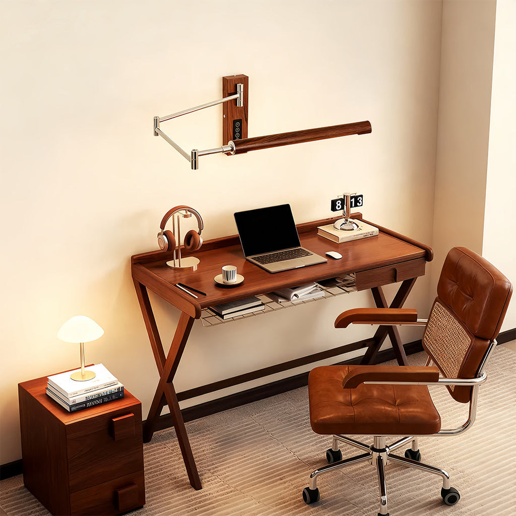 WINTHROP MID-CENTURY SWING ARM LIGHT WITH WALNUT FINISH
