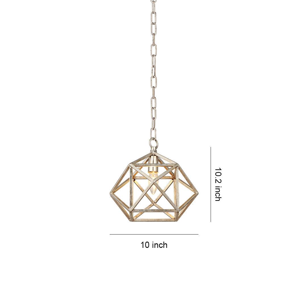 WINTHROP GOLDEN GEOMETRIC PENDANT LIGHT WITH ADJUSTABLE CHAIN