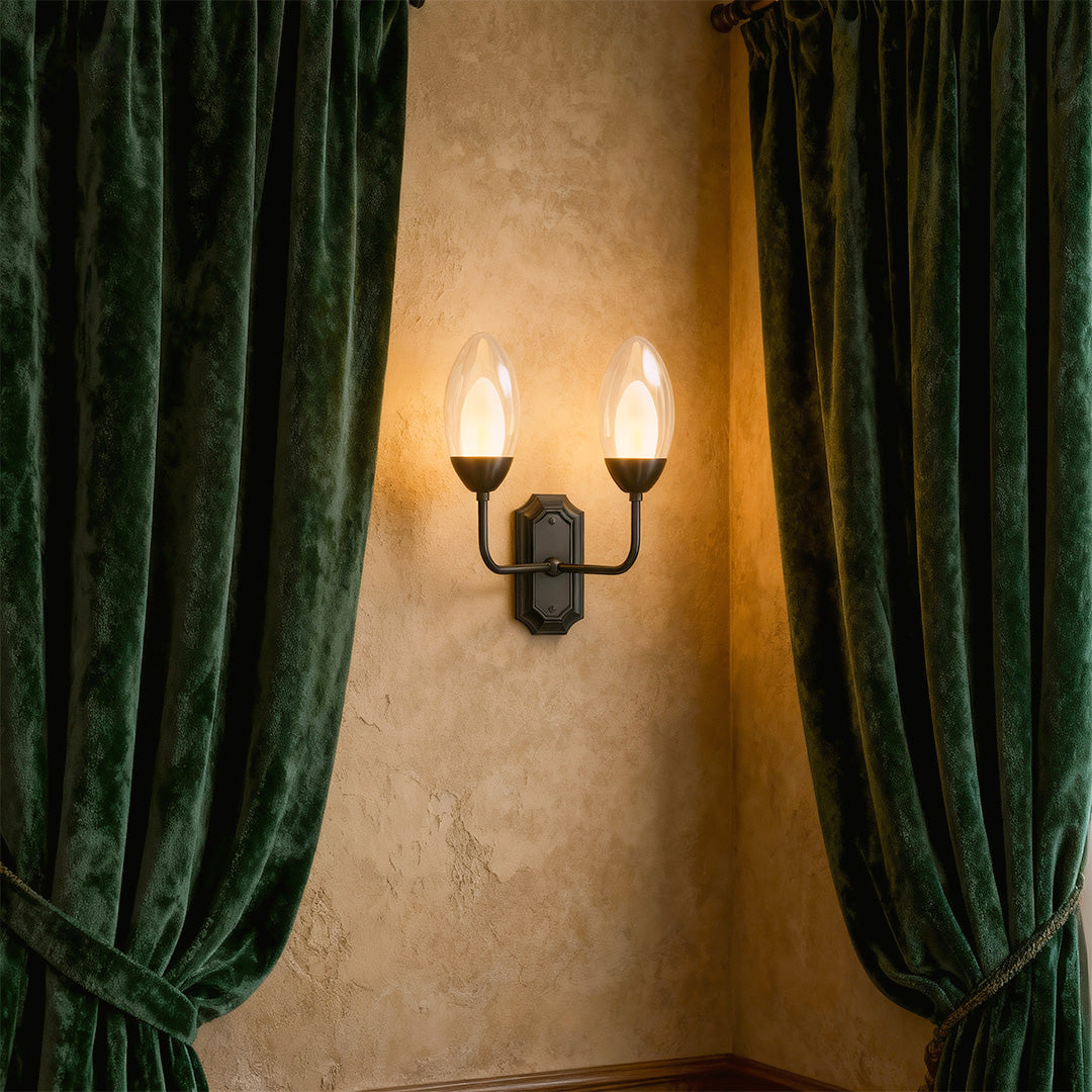 WINTHORPE COPPER TWIN HEAD WALL LANTERN
