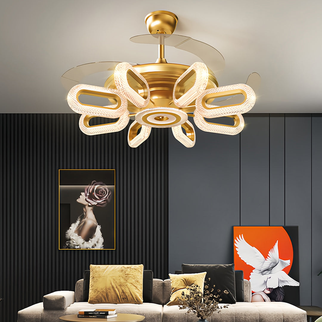 WINDSOR GOLDEN AURORA LED CEILING FAN LIGHTING
