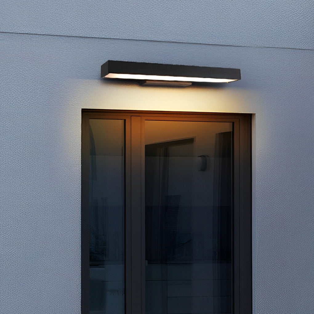 RAVENHALL BLACK RECTANGULAR OUTDOOR LED WALL SCONCE