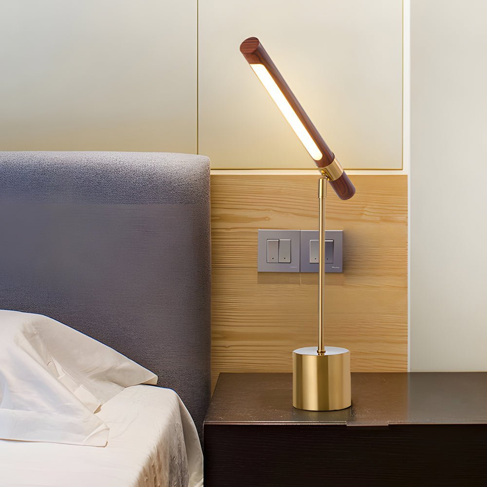 WINTHROP WOODEN DESK LAMP WITH LED ILLUMINATION & HARTFIELD SEMI-FLUSH CEILING LIGHTING SET