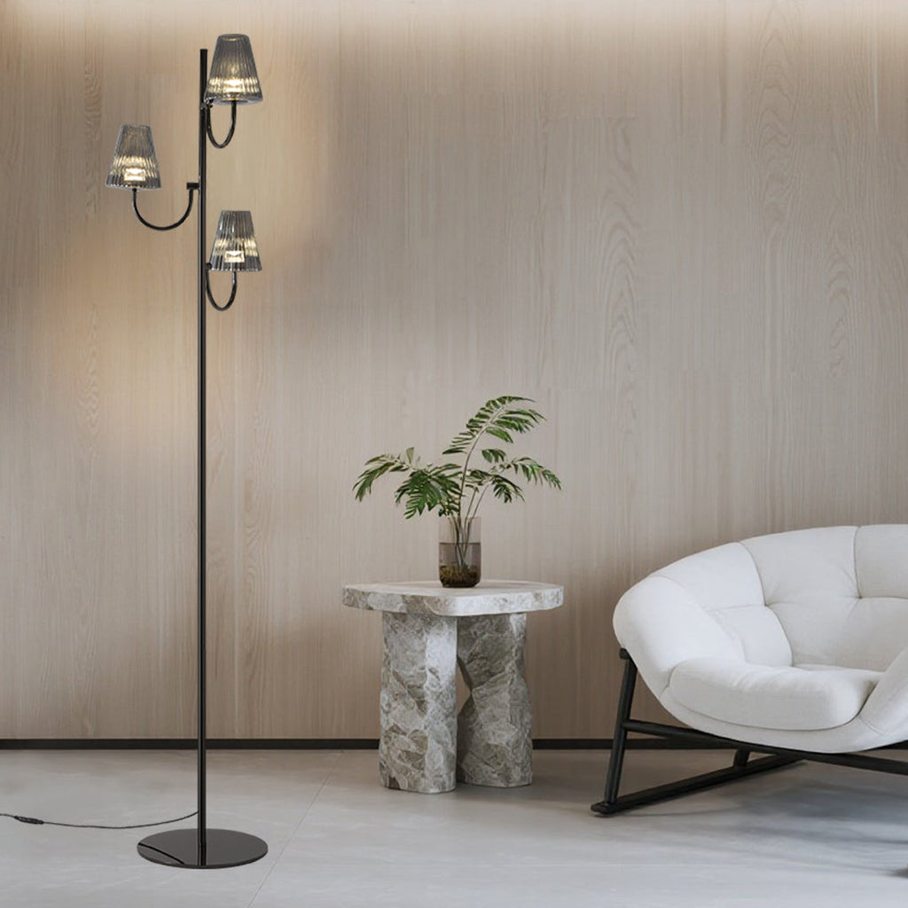 WHITBY BLACK MODERNIST FLOOR LANTERN