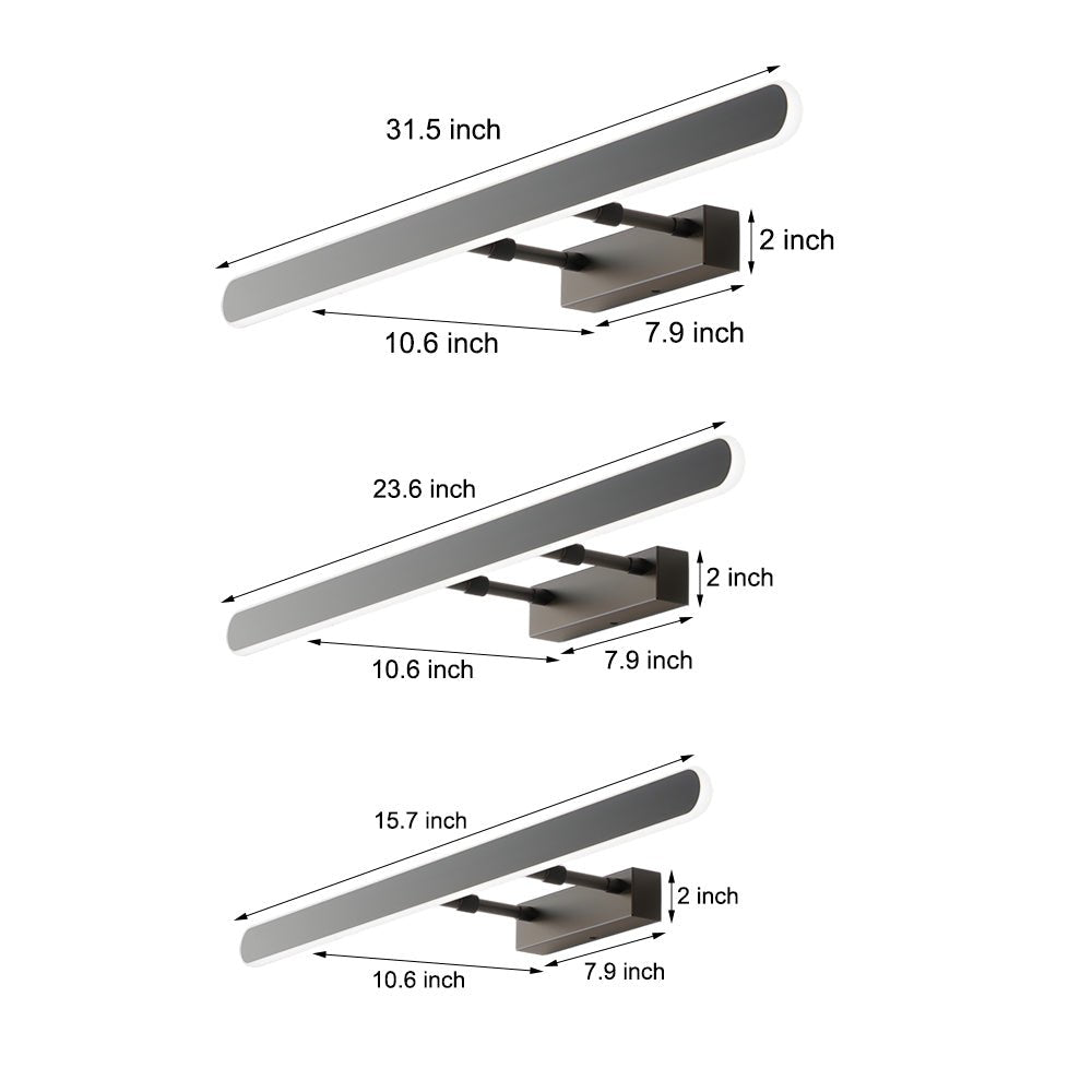 RAVENHURST MATTE BLACK LED BATHROOM ILLUMINATION BAR WITH ACRYLIC ACCENT