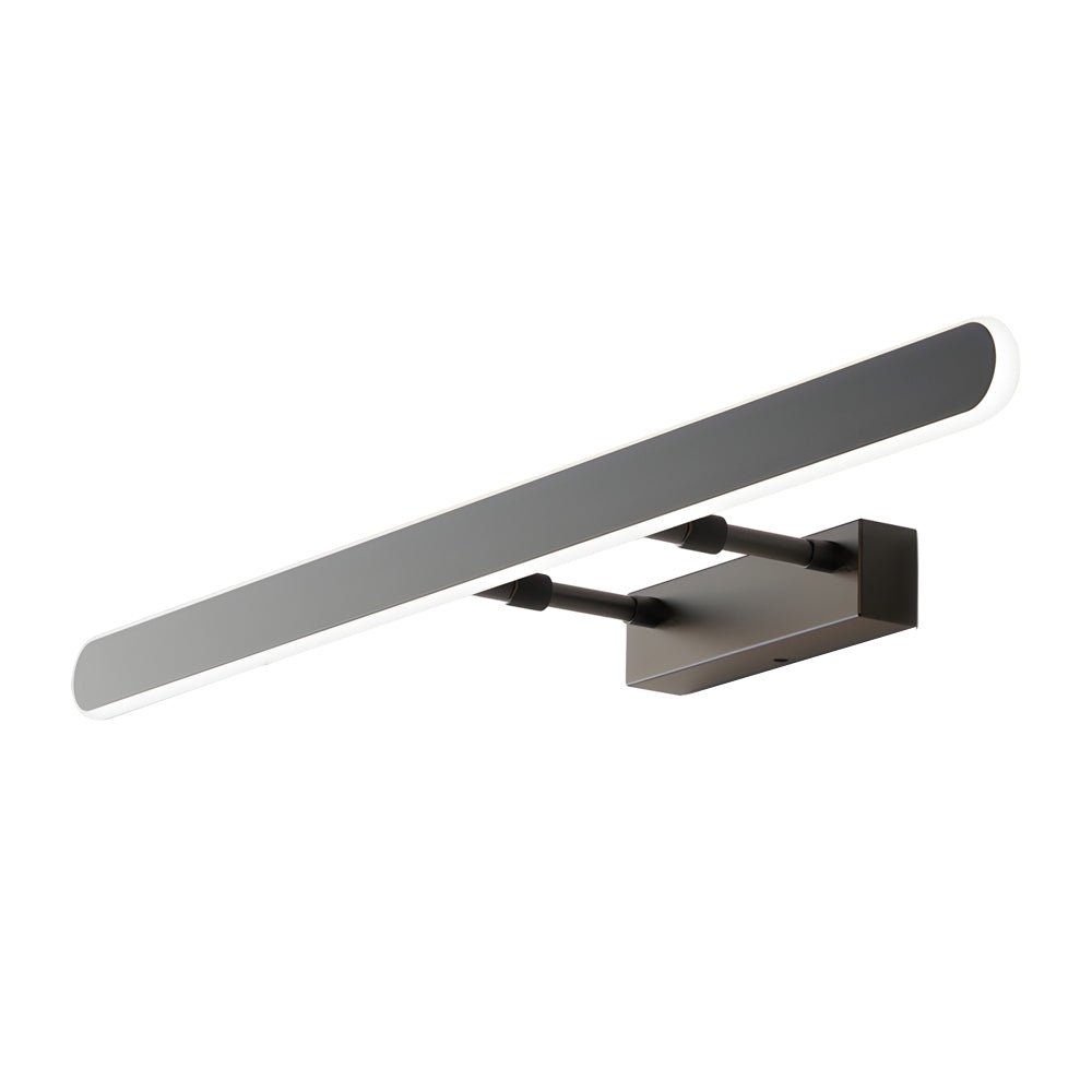 RAVENHURST MATTE BLACK LED BATHROOM ILLUMINATION BAR WITH ACRYLIC ACCENT