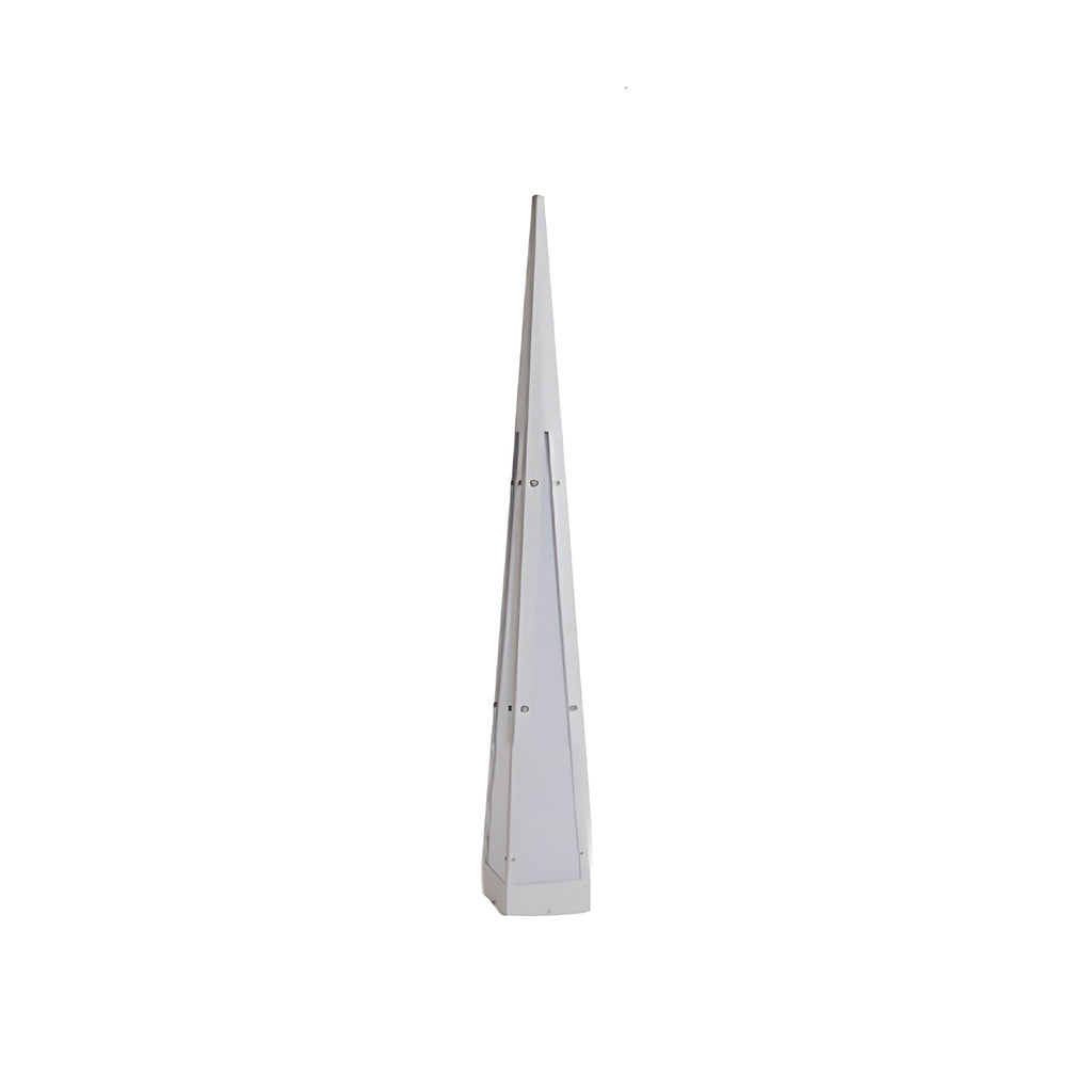 WINTHROP PYRAMIDAL STAINLESS STEEL FLOOR LAMP WITH WATER-RESISTANT DESIGN