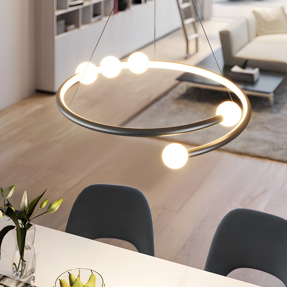 WINTHROP THREE-TIERED ORB LED CHANDELIER WITH DIMMABLE LIGHTING