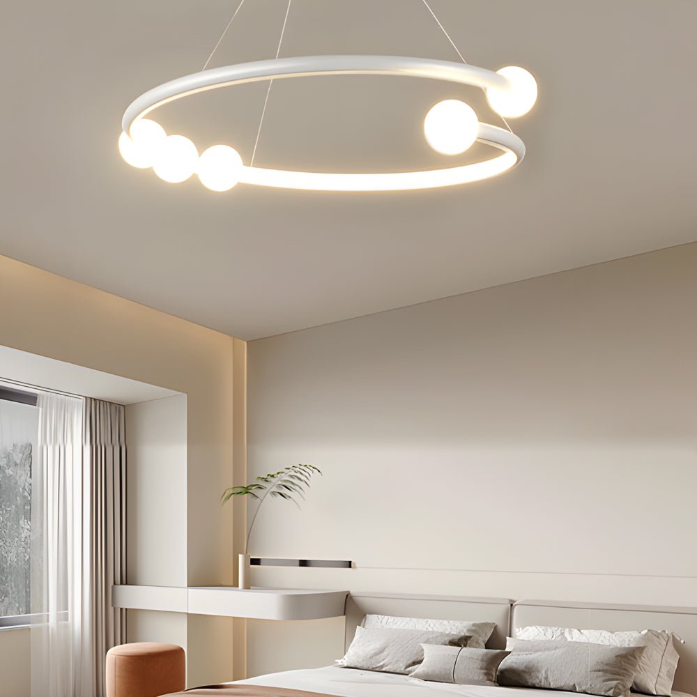 WINTHROP THREE-TIERED ORB LED CHANDELIER WITH DIMMABLE LIGHTING