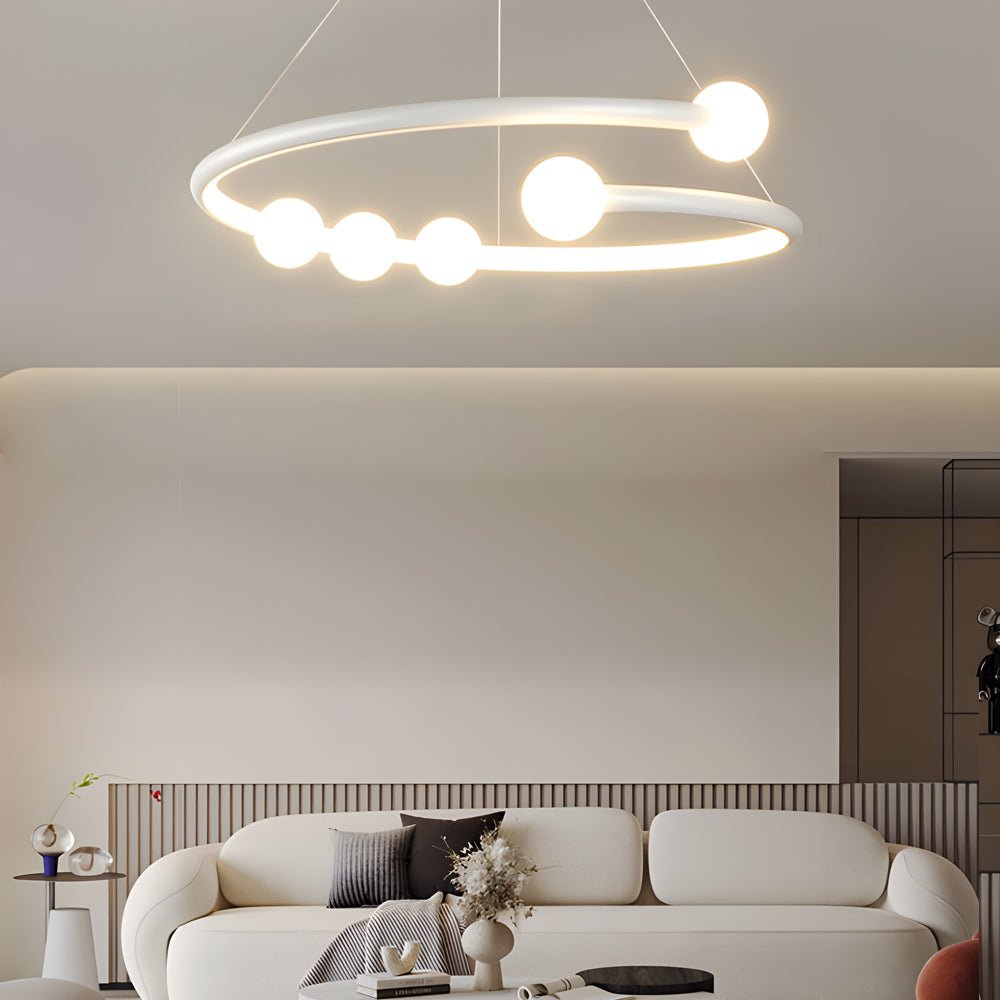 WINTHROP THREE-TIERED ORB LED CHANDELIER WITH DIMMABLE LIGHTING