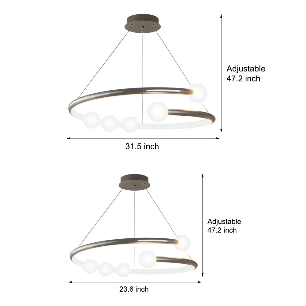 WINTHROP THREE-TIERED ORB LED CHANDELIER WITH DIMMABLE LIGHTING