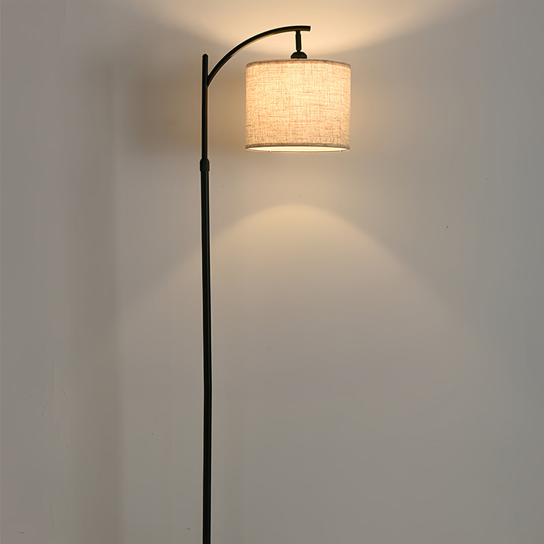 WINDSOR ARC METAL FLOOR LAMP WITH FABRIC SHADE