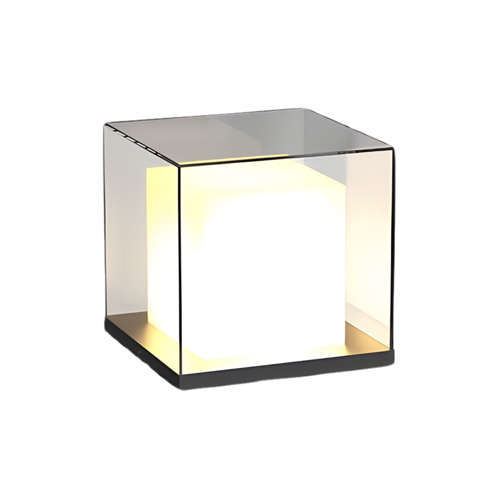 WINCHESTER SQUARE OUTDOOR PILLAR LANTERN, WEATHERPROOF MINIMALIST DESIGN
