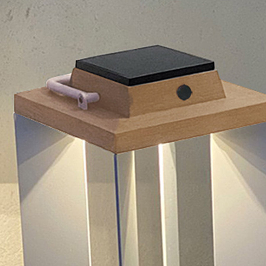 WINDSOR WOODEN SOLAR GLOW LANTERN FOR OUTDOOR AMBIENCE