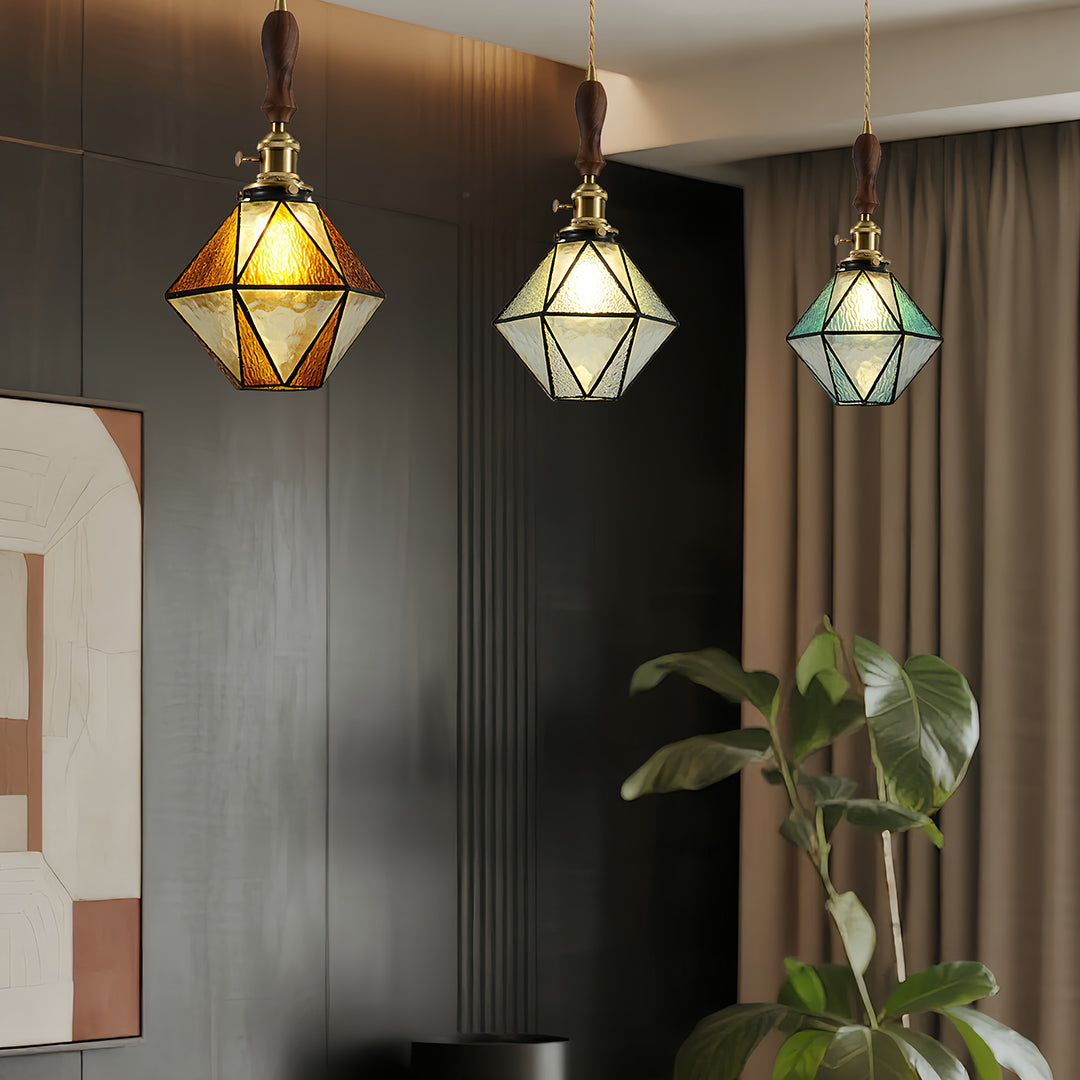 WINTHROP DIAMOND BRASS HANGING LANTERN
