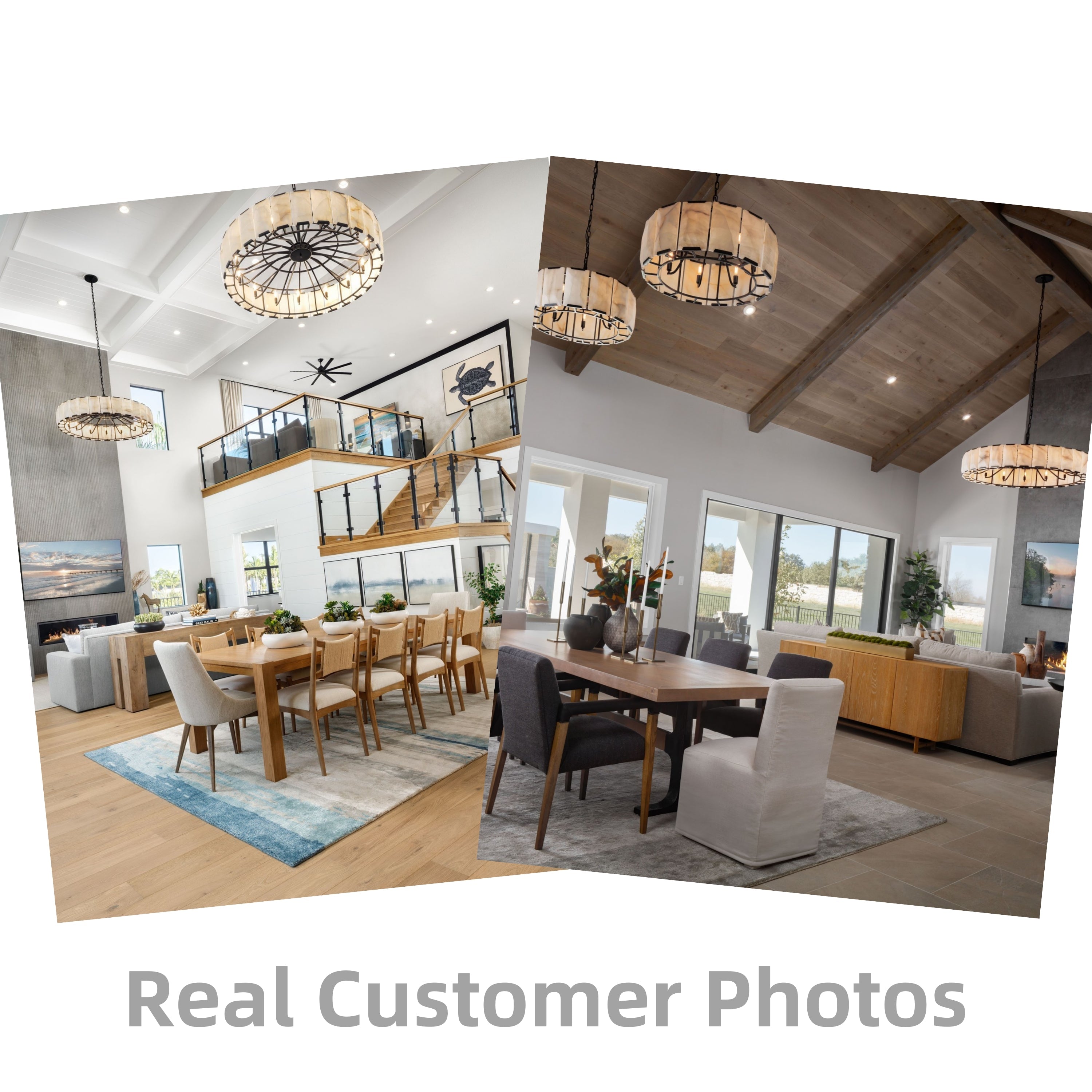 VALLONNE NATURAL STONE ROUND CEILING LUMINAIRE