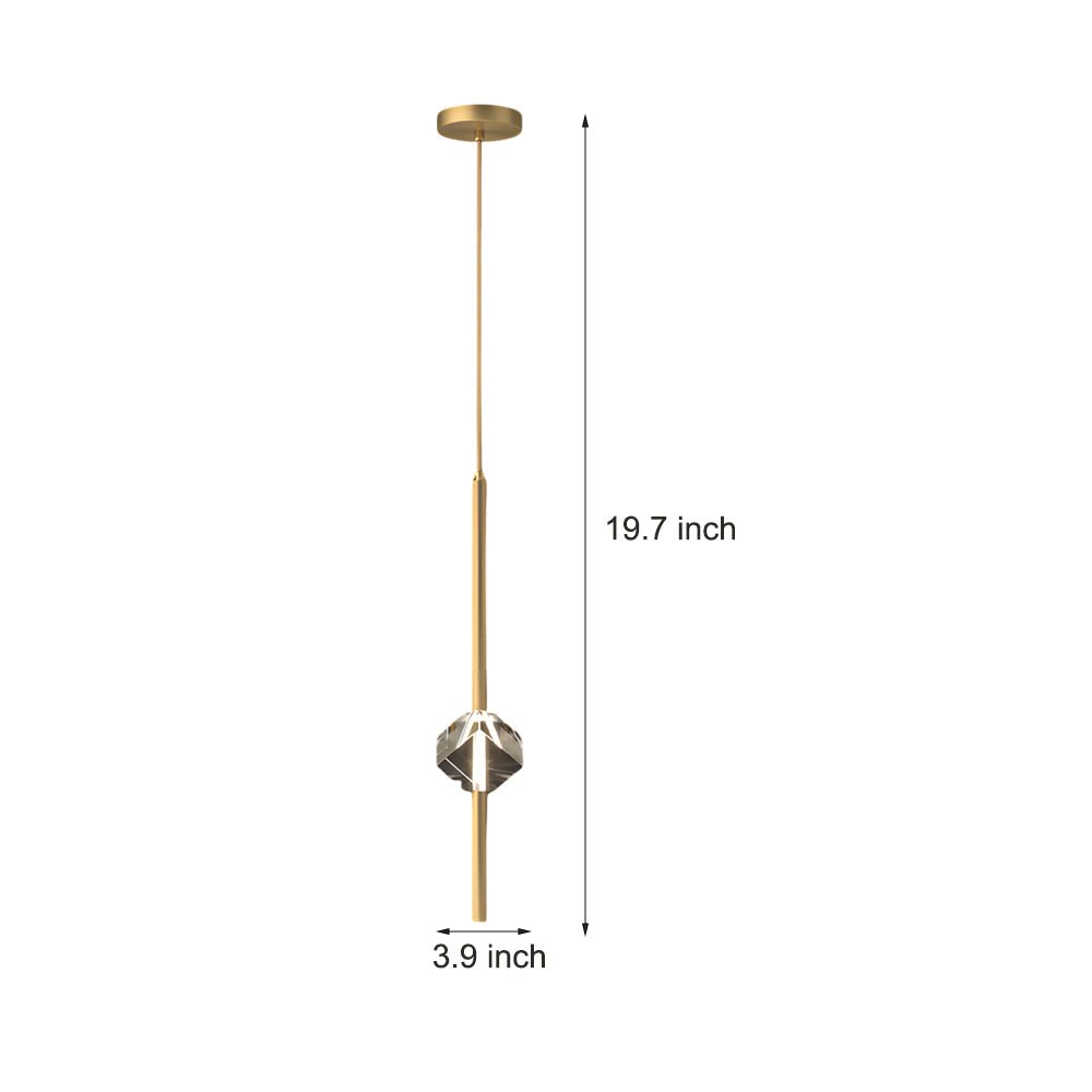 WINTHORPE COPPER CRYSTAL HANGING LAMP WITH DIMMABLE LED