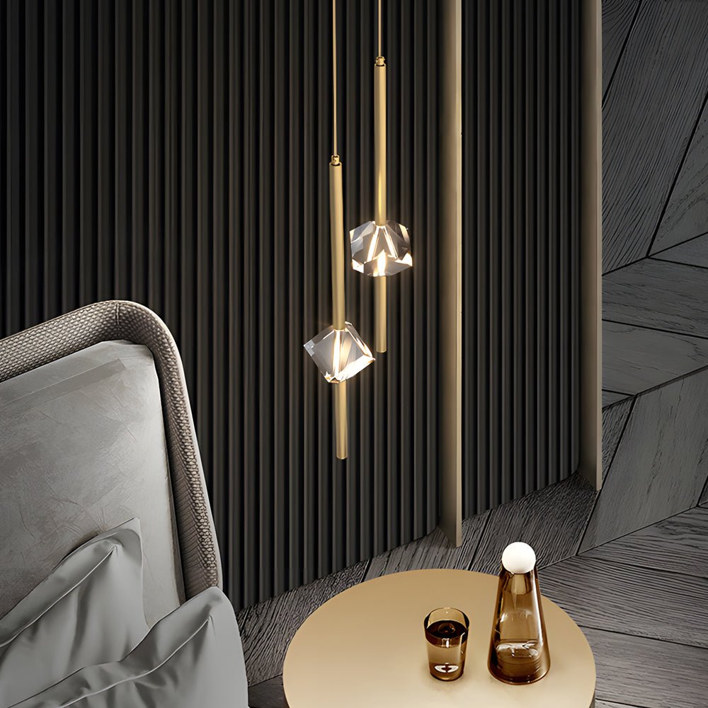 WINTHORPE COPPER CRYSTAL HANGING LAMP WITH DIMMABLE LED